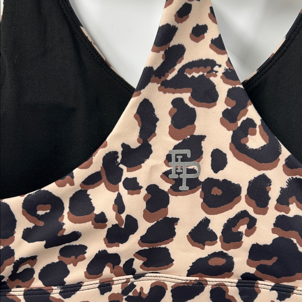 Flex it Pink Leopard and Blue Women's Sports Bras - Picture 4 of 8